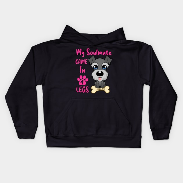 Schnauzer Soulmate Kids Hoodie by Hellgrafic